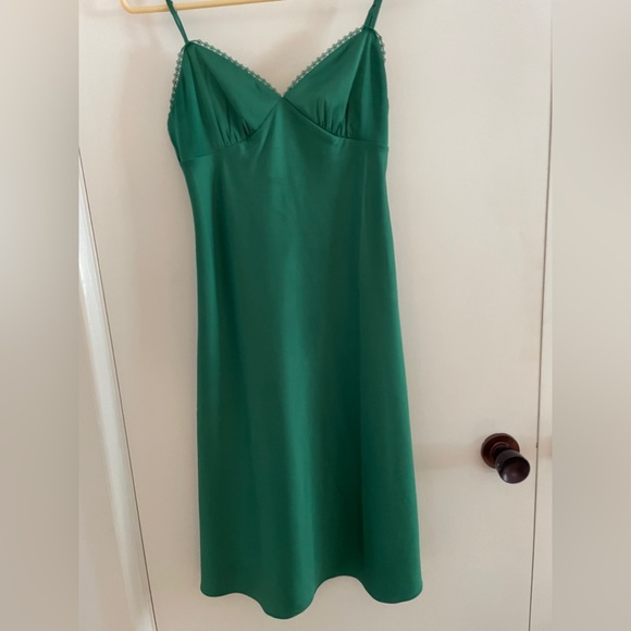 Aritzia Sunday Best Rae Dress - green midi slip spring summer dress - Picture 5 of 10
